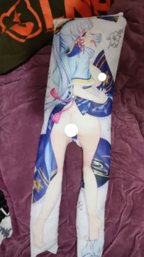 A dakimakura pillow cover/case of Kamisato Ayaka from Genshin Impact