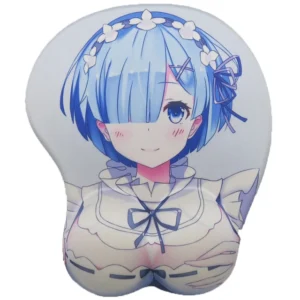 A 3D mouse pad / oppai mouse pad of Rem from Re:Zero